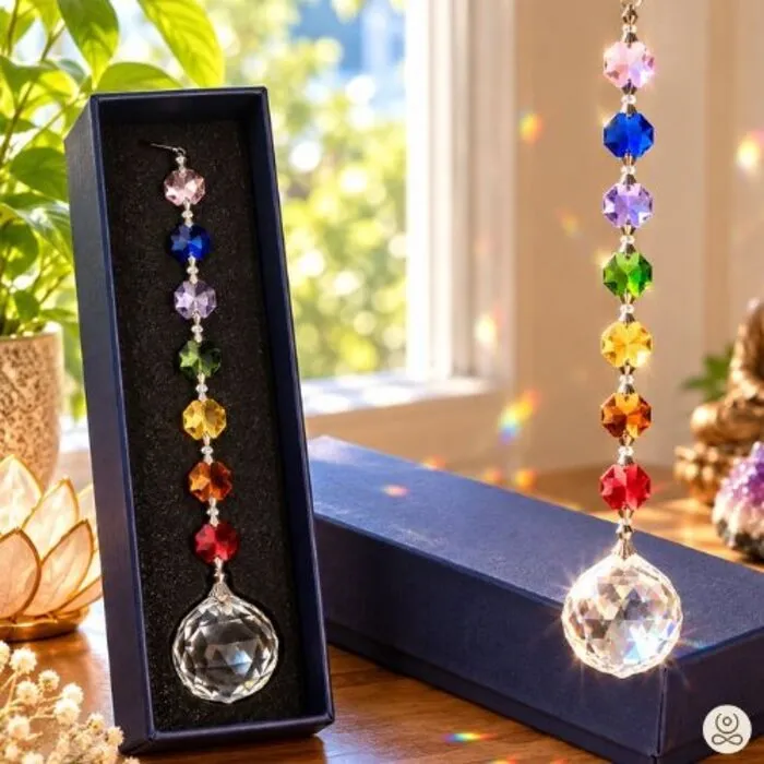 Chakra Raamhanger met Regenboogkristal – Feng Shui Crystal Oneness 20 cm