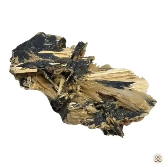 Rutiel op Hematiet met Goudkleurige Rutielkristallen – Uniek Mineraal 35 mm