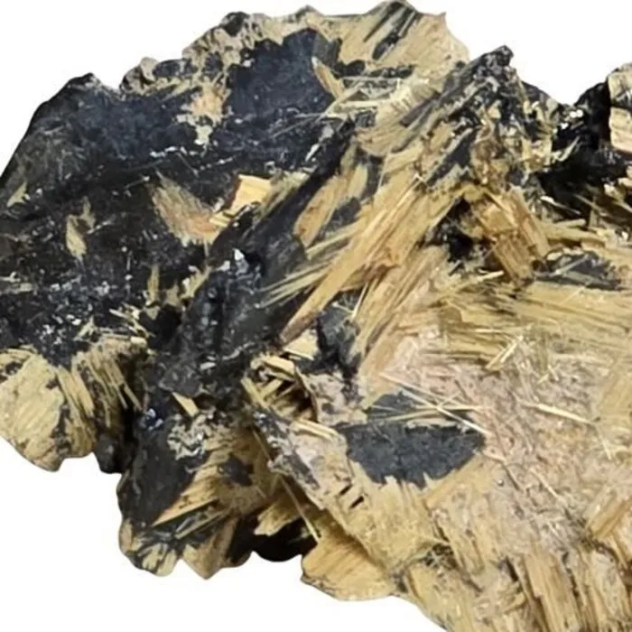 Rutiel op Hematiet met Goudkleurige Rutielkristallen – Uniek Mineraal 35 mm