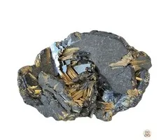 Rutiel op Hematiet – Natuurlijk Mineraal – Uniek Exemplaar