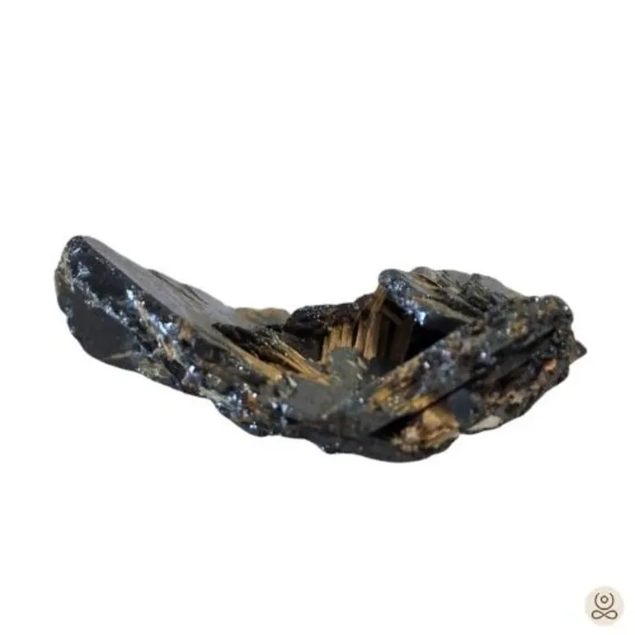 Rutiel op Hematiet met Goudkleurige Rutielkristallen – Uniek Mineraal 40 mm