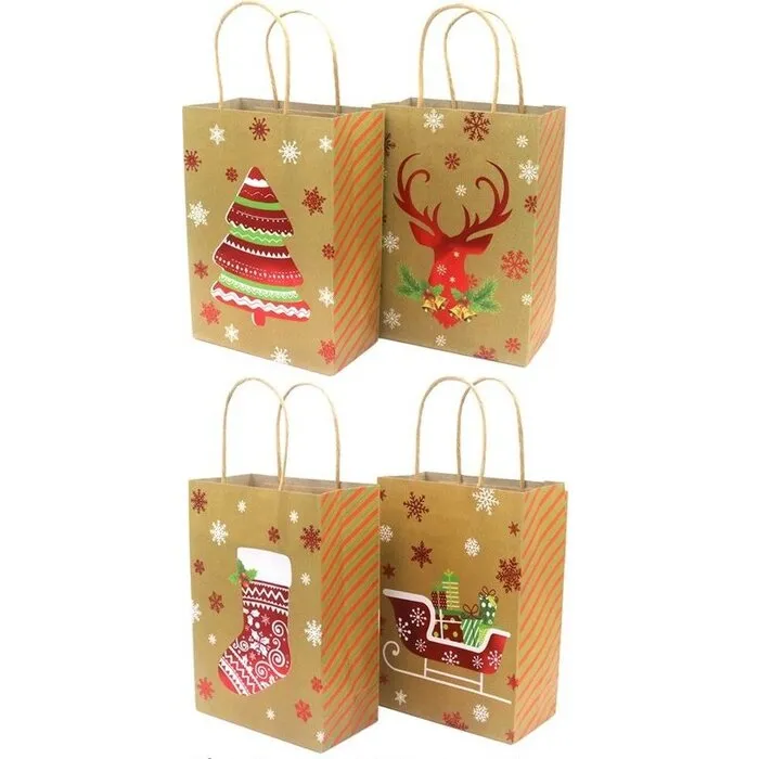 Cadeautasje Christmas 21x15x8cm - 12 stuks