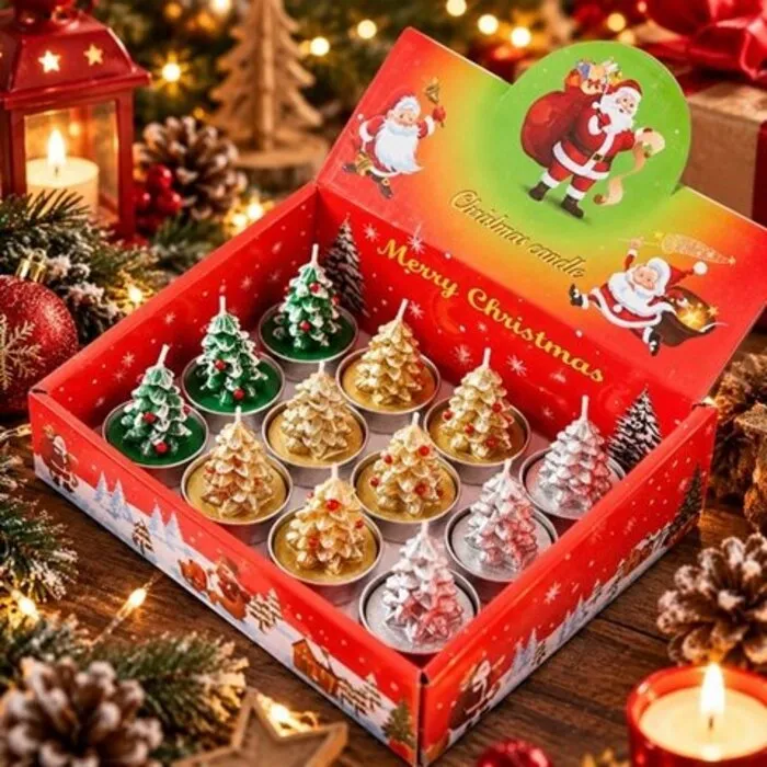 Kerstboom Kaarsje  – 12 stuks