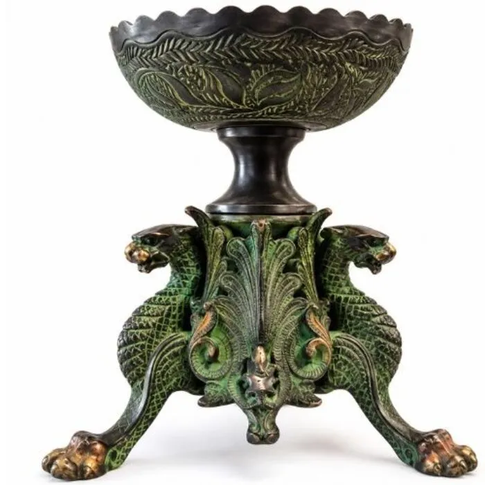 NKlaus Drachenthron Wierookbrander – Handgemaakt Massief Messing Groen – 20 cm