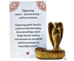 Tijgeroog Engel op Edelsteen ca. 5 cm