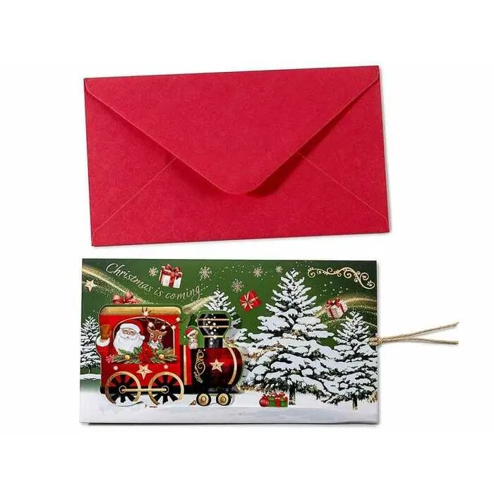 Schuifbare Kerstkaart met Envelop – 19,5 cm