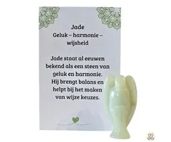 Jade Engel 4 cm Lichtgroen met Betekeniskaartje