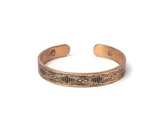 Magnetische Koperen Armband met Geometrisch Patroon