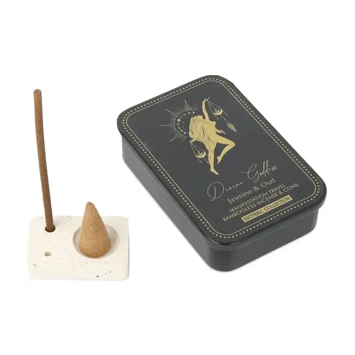 Divine Goddess Wierookset met Brander – Jasmijn & Oudh | Esoteric Collection
