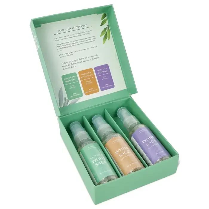 Aromafume Witte Salie Smudge Spray Geschenkset – 3 x 50 ml.