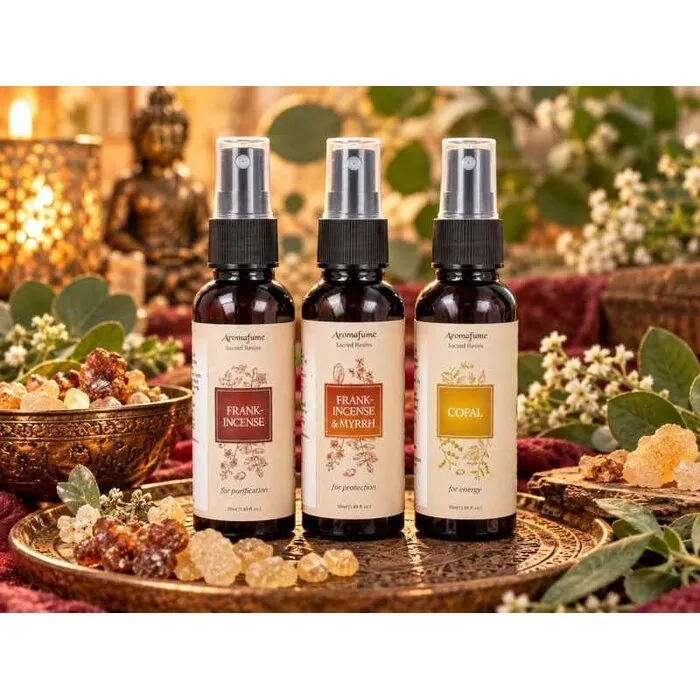 Aromafume Sacred Resins Smudge Spray Geschenkset – 3 x 50 ml.