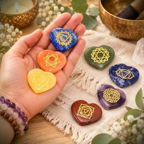 Set 7 Chakra symbolen hartjes