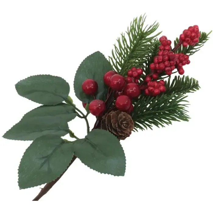 Kerst Bessentak met Dennengroen en Dennenappel – 24 cm