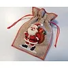 Cadeautas jute met kerstman 21x15cm