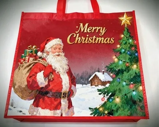 Kerstshopper XXL met Kerstman – 45 × 45 × 20 cm