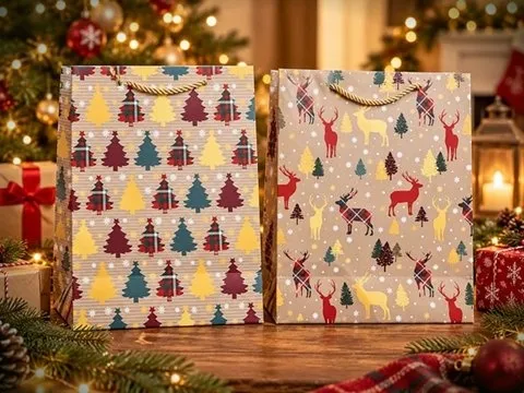 Kerst Cadeautassen Scandinavische Stijl – 2 Stuks