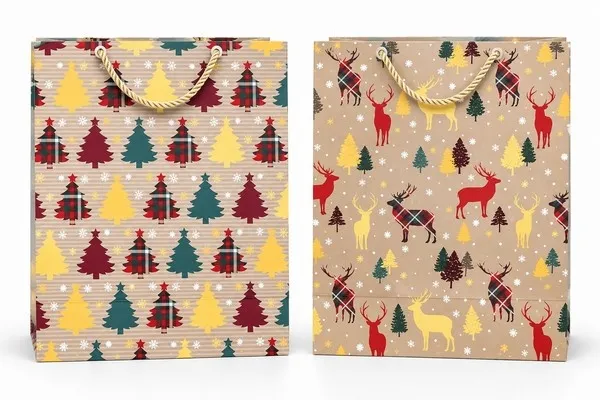 Kerst Cadeautassen Scandinavische Stijl – 2 Stuks