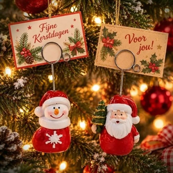 Kerst Kaarthouders Sneeuwpop en Kerstman – Set van 2.