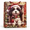 Kerst Cadeautas met Hond en Kerstmuts