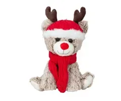 Pluche Kerstbeer met Elandgewei, Muts en Sjaal