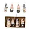 Houten Kerstpoppetjes met Ster – Set van 4 Stuks