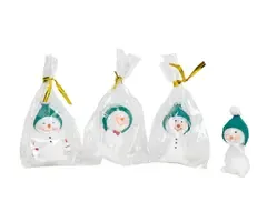 Sneeuwpopje met Turquoise Muts in Cadeauzakje