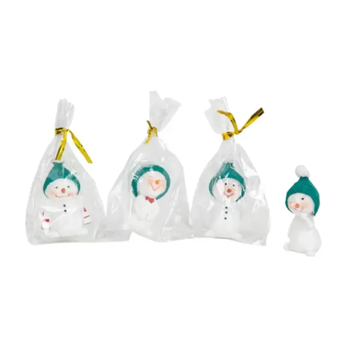 Sneeuwpopje met Turquoise Muts in Cadeauzakje – 5 cm