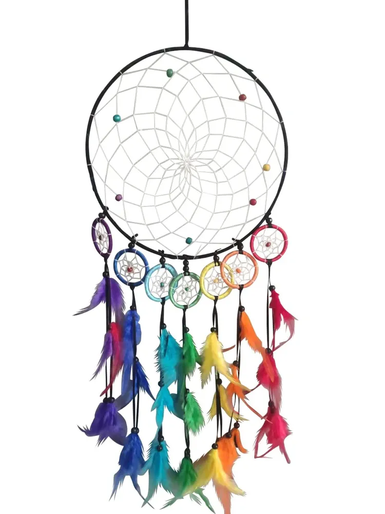 Dromenvanger Regenboog met Kleine Dromenvangers – 83 cm.