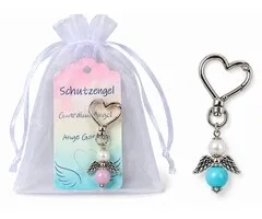 Beschermengel sleutelhanger met organza zakje