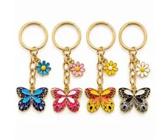 Sleutelhanger Vlinder met Bloem