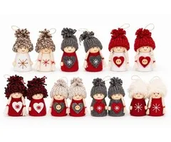 Houten Kerstpoppetje met Gebreide Muts