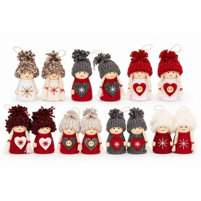 Houten Kerstpoppetje met Gebreide Muts – 6 cm