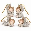 Kerstengeltjes Zittend en Liggend – Set van 4 Stuks