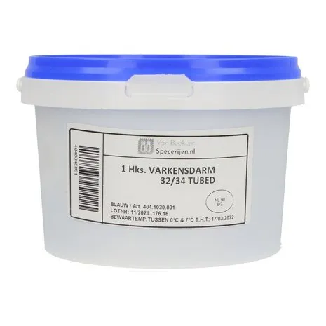 Van Beekum Specerijen Varkensdarmen 32/34 (Hank 91,3 Meter) Van Beekum Specerijen Varkensdarmen 32/34 (Hank 91,3 Meter)