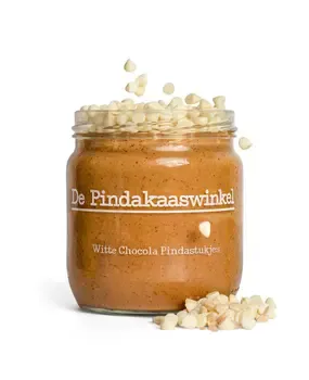 De Pindakaaswinkel De Pindakaaswinkel - Pindakaas Witte Chocolade De Pindakaaswinkel De Pindakaaswinkel - Pindakaas Witte Chocolade