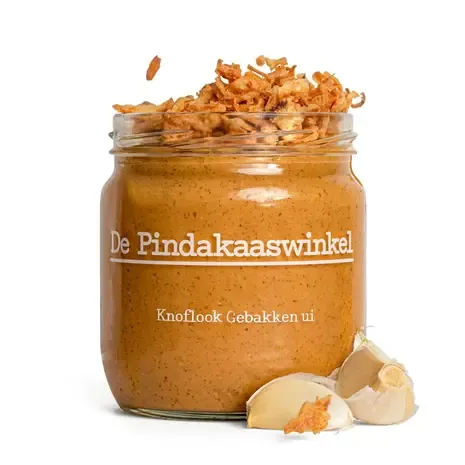 De Pindakaaswinkel De Pindakaaswinkel - Pindakaas Knoflook Gebakken Ui De Pindakaaswinkel De Pindakaaswinkel - Pindakaas Knoflook Gebakken Ui