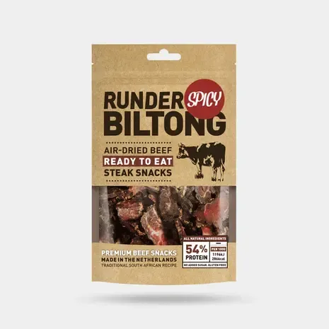 Runder Runder - Beef Biltong Sliced - Spicy Runder Runder - Beef Biltong Sliced - Spicy
