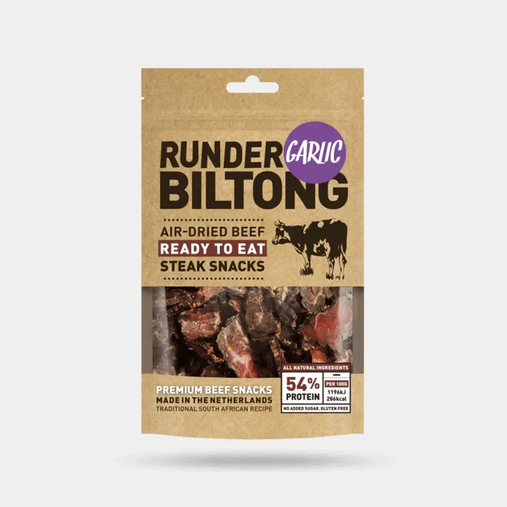 Runder Rindfleisch – Beef Biltong in Scheiben – Knoblauch