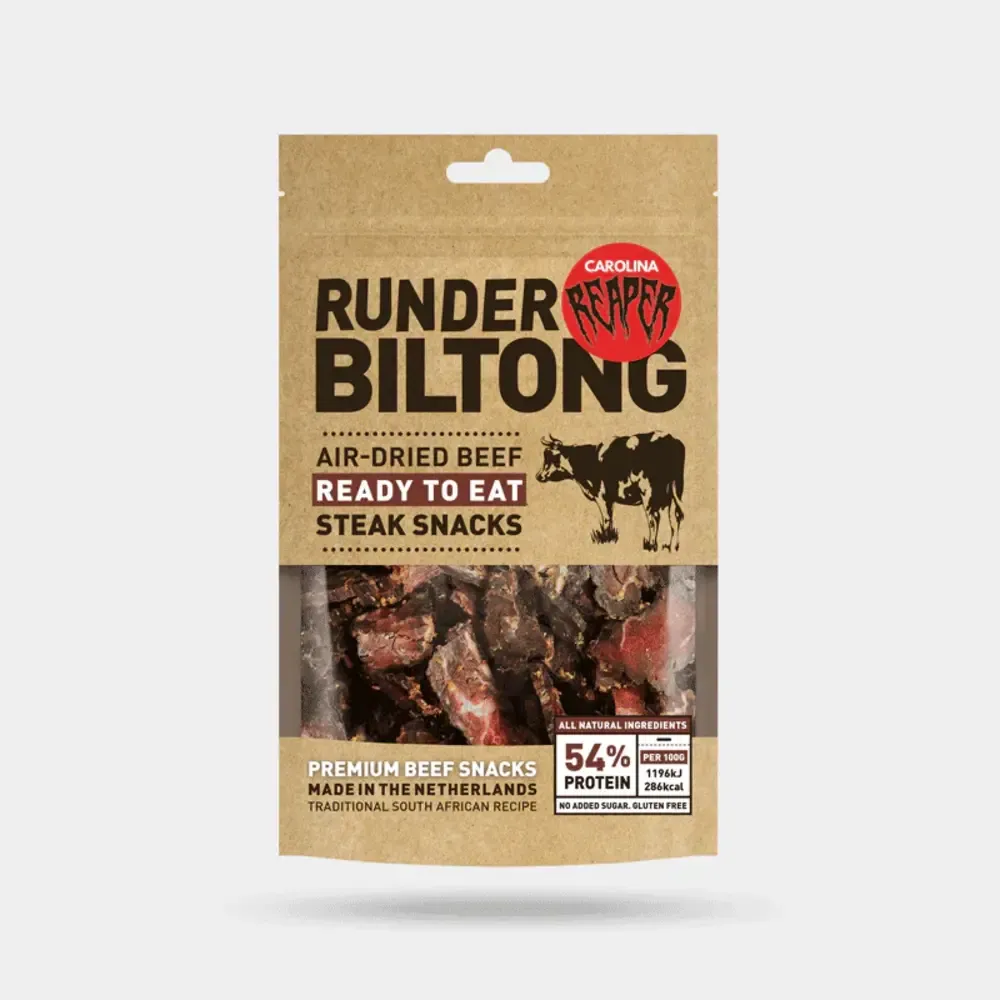 Runder Runder - Beef Biltong Sliced - Carolina Reaper