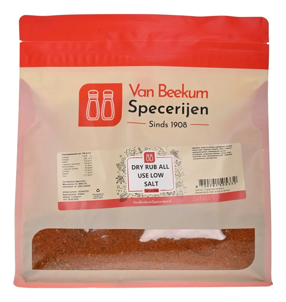 Van Beekum Specerijen Dry Rub All Use Low Salt