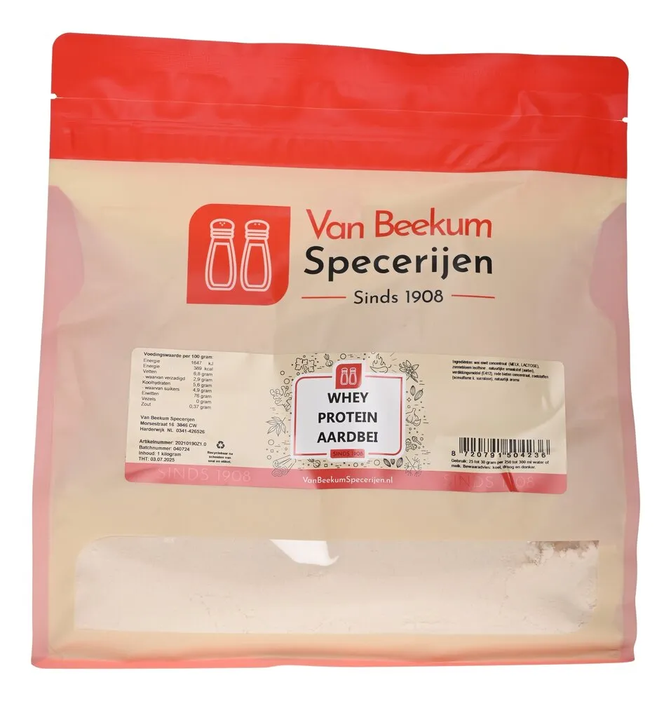 Van Beekum Specerijen Whey Protein Aardbei Van Beekum Specerijen Whey Protein Aardbei