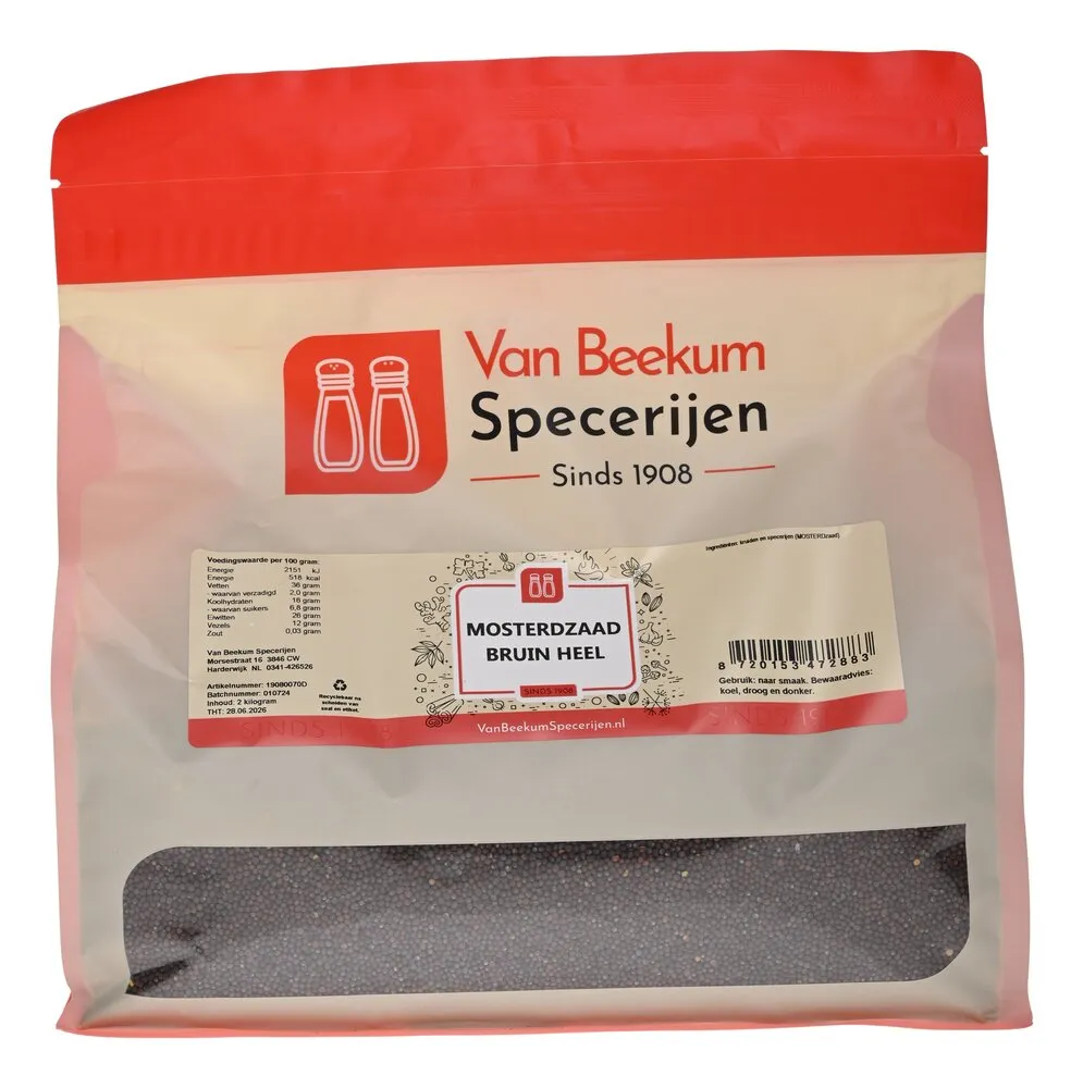 Van Beekum Specerijen Senfkörner braun ganz Van Beekum Specerijen Senfkörner braun ganz