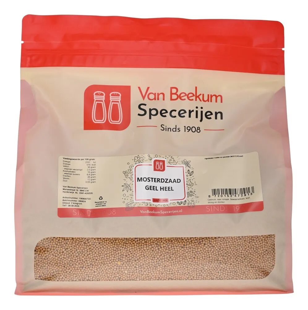 Van Beekum Specerijen Mosterdzaad Geel Heel Van Beekum Specerijen Mosterdzaad Geel Heel