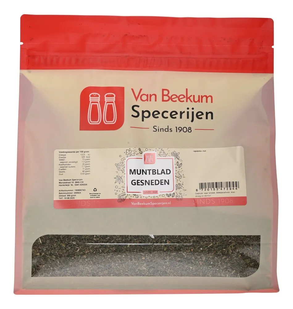 Van Beekum Specerijen Muntblad / Munt Gesneden Van Beekum Specerijen Muntblad / Munt Gesneden
