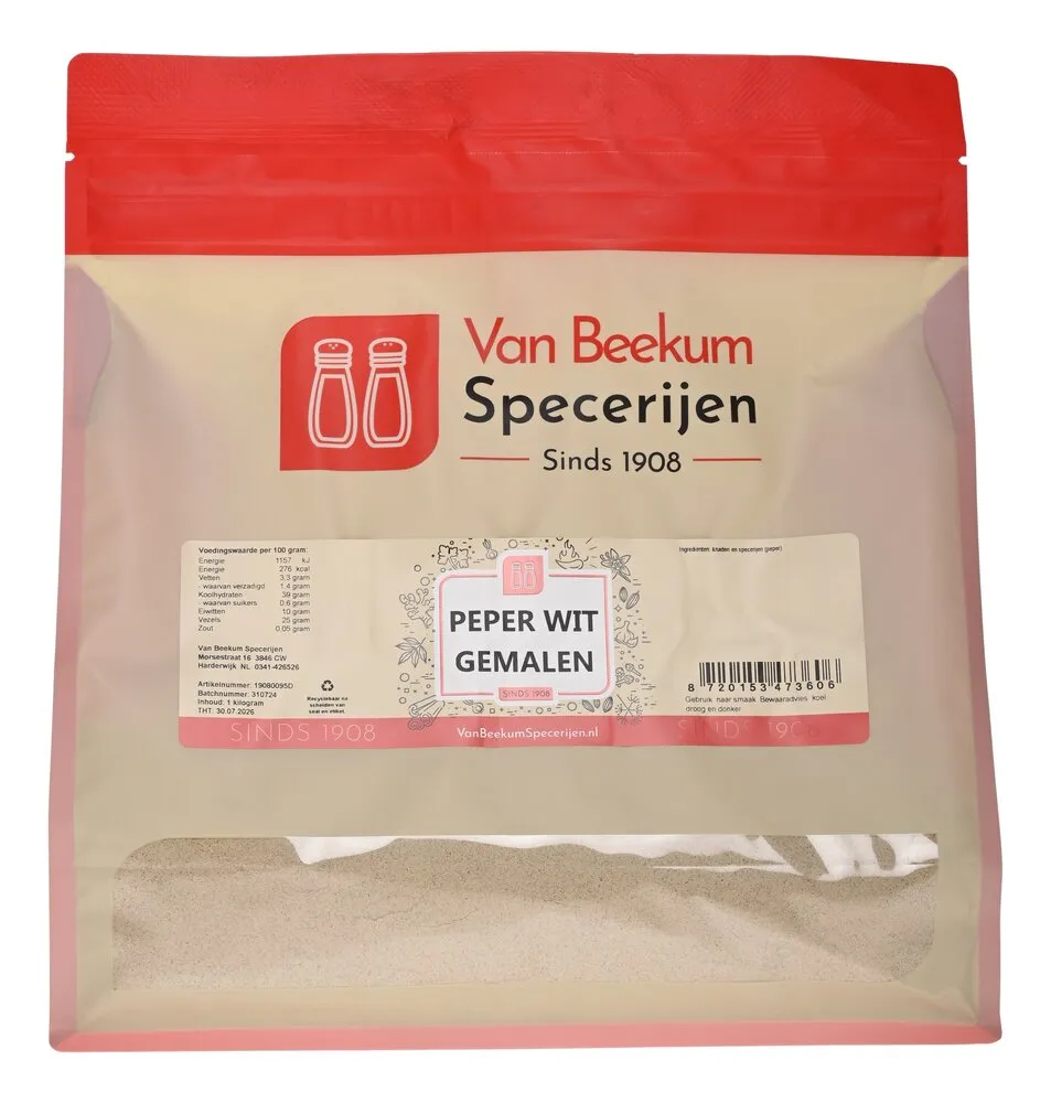 Van Beekum Specerijen Peper Wit Gemalen Van Beekum Specerijen Peper Wit Gemalen
