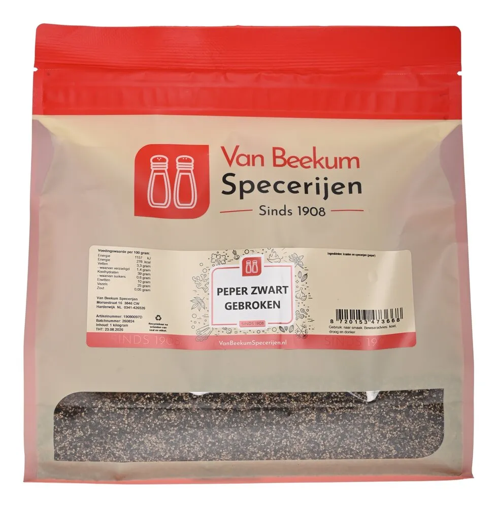 Van Beekum Specerijen Peper Zwart Gebroken Van Beekum Specerijen Peper Zwart Gebroken
