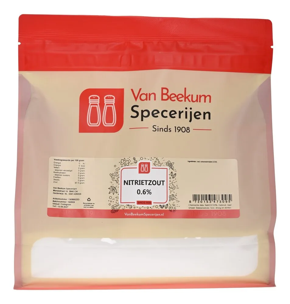 Van Beekum Specerijen Nitrietzout 0.6% / Colorozozout 0.6% Van Beekum Specerijen Nitrietzout 0.6% / Colorozozout 0.6%