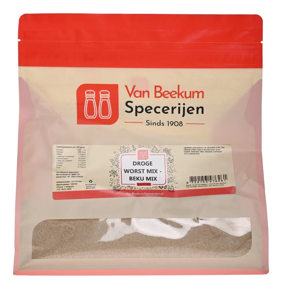 Van Beekum Specerijen Droge Worst Mix - Beku Mix Van Beekum Specerijen Droge Worst Mix - Beku Mix