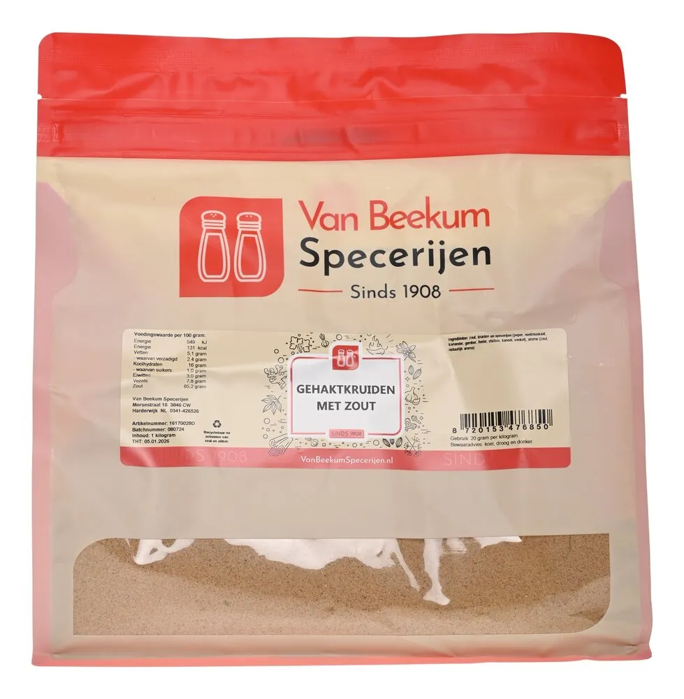 Van Beekum Specerijen Gehaktkruiden Met Zout Van Beekum Specerijen Gehaktkruiden Met Zout