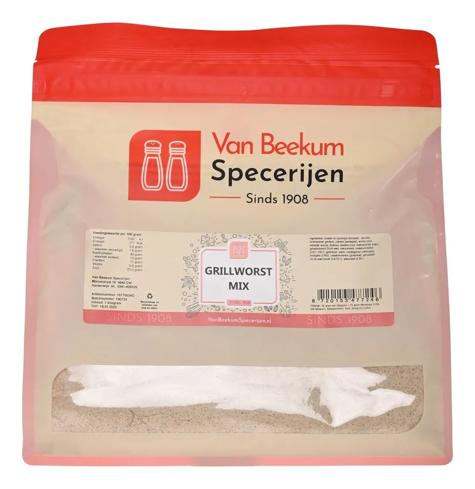 Van Beekum Specerijen Grillworst Mix Van Beekum Specerijen Grillworst Mix